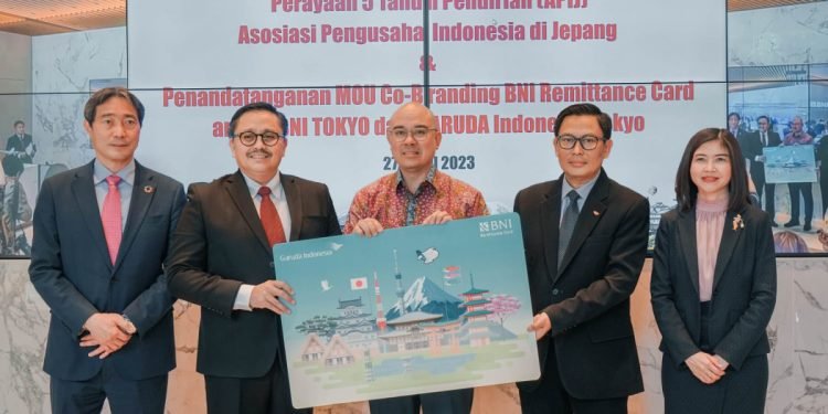 BNI Tokyo Kerja Sama Co-Branding Remittance Card dengan Garuda Indonesia