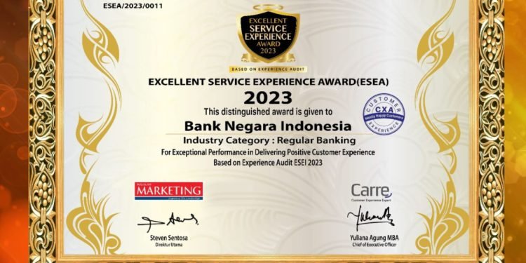 BNI Raih Predikat Best Customer Experience