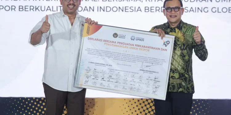 Kementerian UMKM Gandeng Barantin, Perluas Akses Ekspor Produk Usaha Kecil